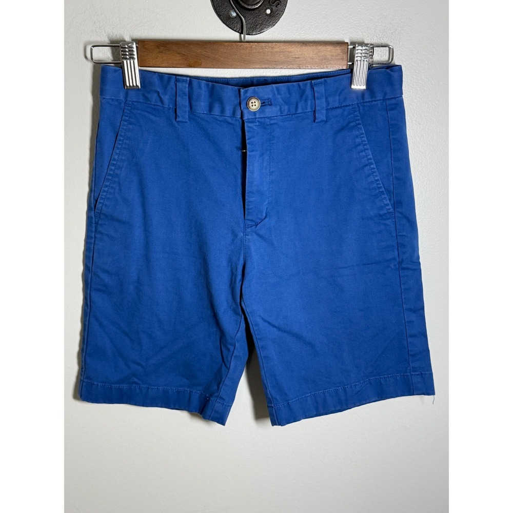 Vineyard Vines Boys Blue Chino Shorts Size 10 Adjustable Waist Preppy Whale Logo